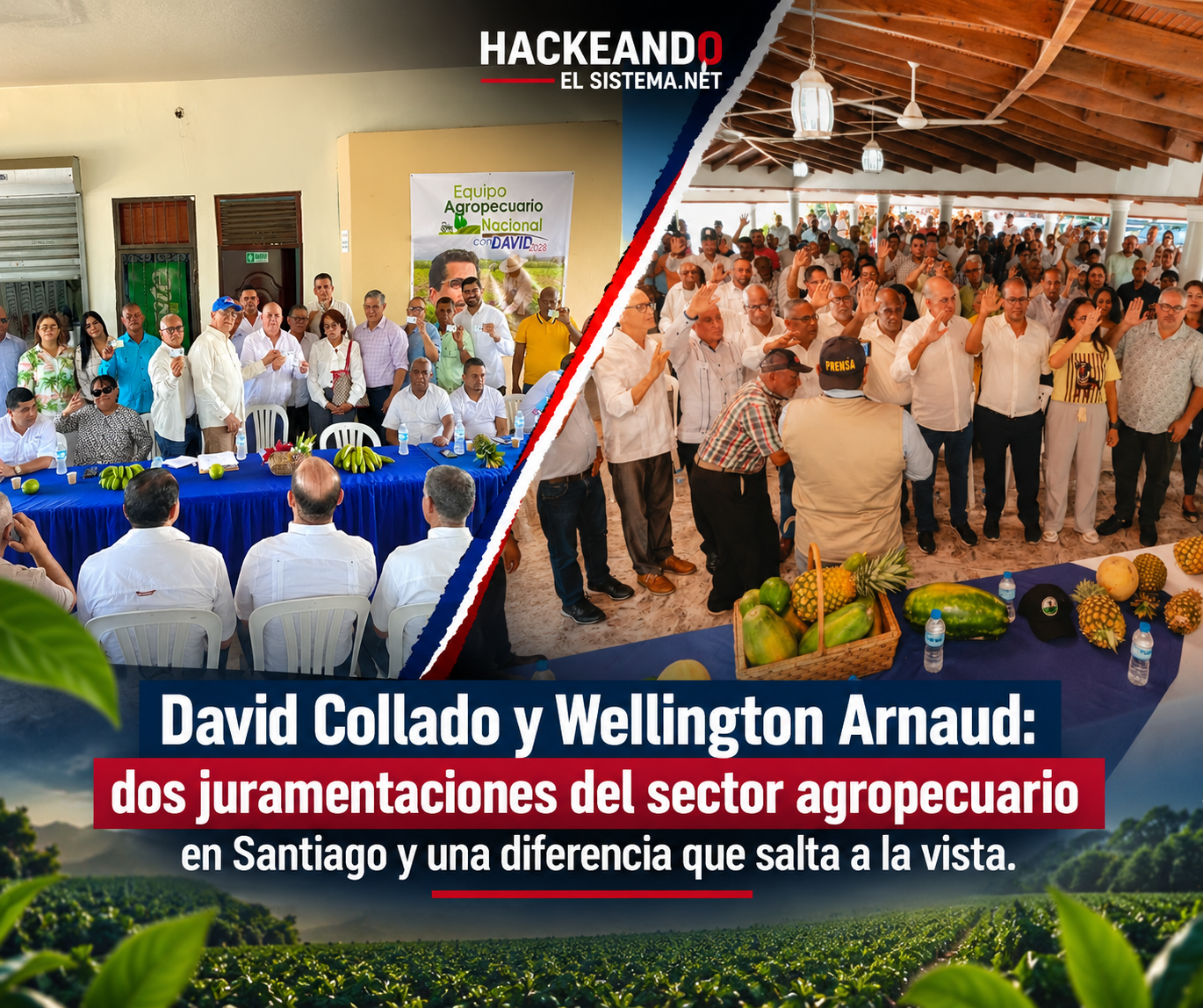 David Collado y Wellington Arnaud: dos juramentaciones del sector agropecuario en Santiago y una diferencia que salta a la vista