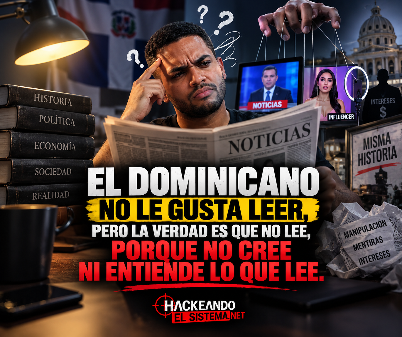 Di que el Dominicano no le gusta leer, pero la verdad es que no lee, porque no cree ni entiende lo que lee